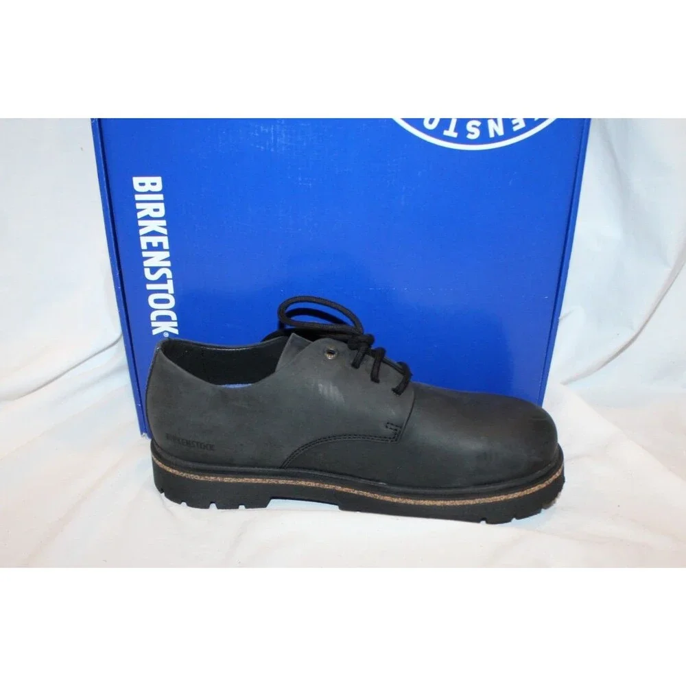 Birkenstock Unisex Size M9 W11 EU 42 REG Highwood Lace Low Black Leather Oxfords